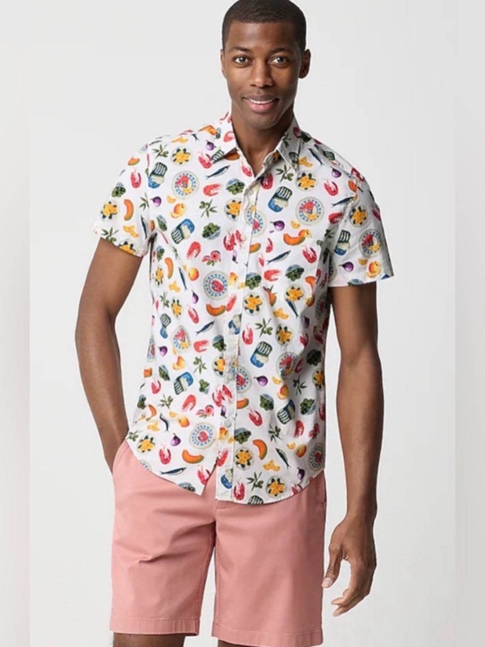J. Crew Flex Washed Short Sleeve Casual Button Down, size L